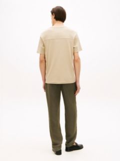Tonal Logo Interlock Knit T-Shirt — Khaki 4