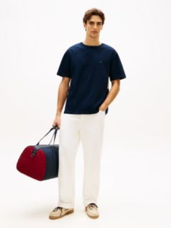 Flag Embroidery Jersey Relaxed T-Shirt — Blue 3