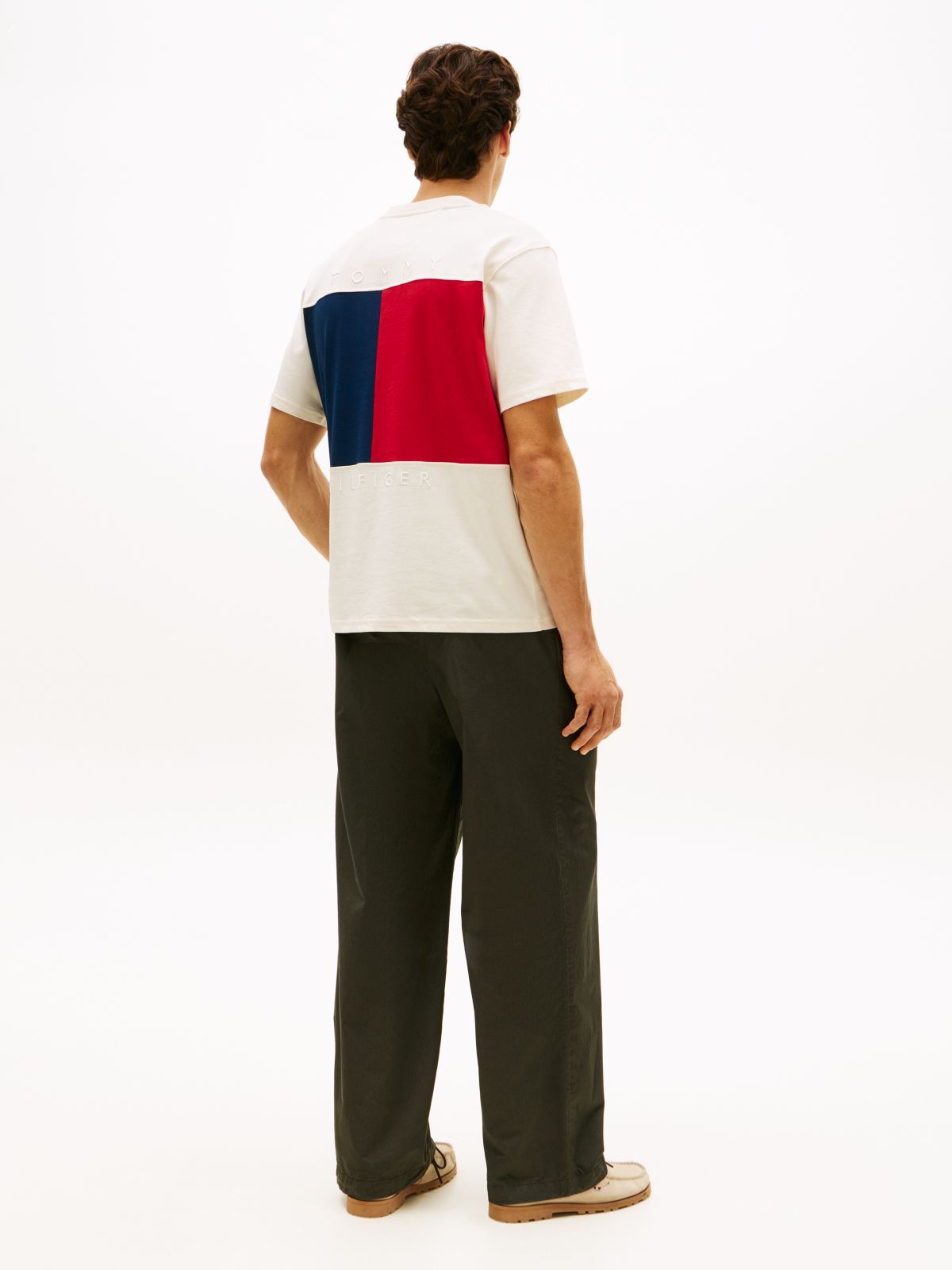 Flag Embroidery Jersey Relaxed T-Shirt — Yellow