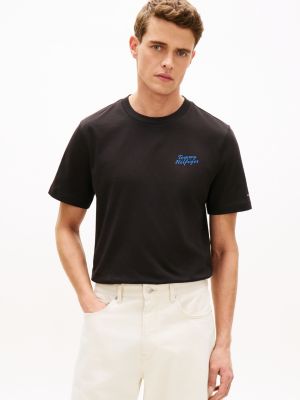 black back photo print jersey t-shirt for men tommy hilfiger