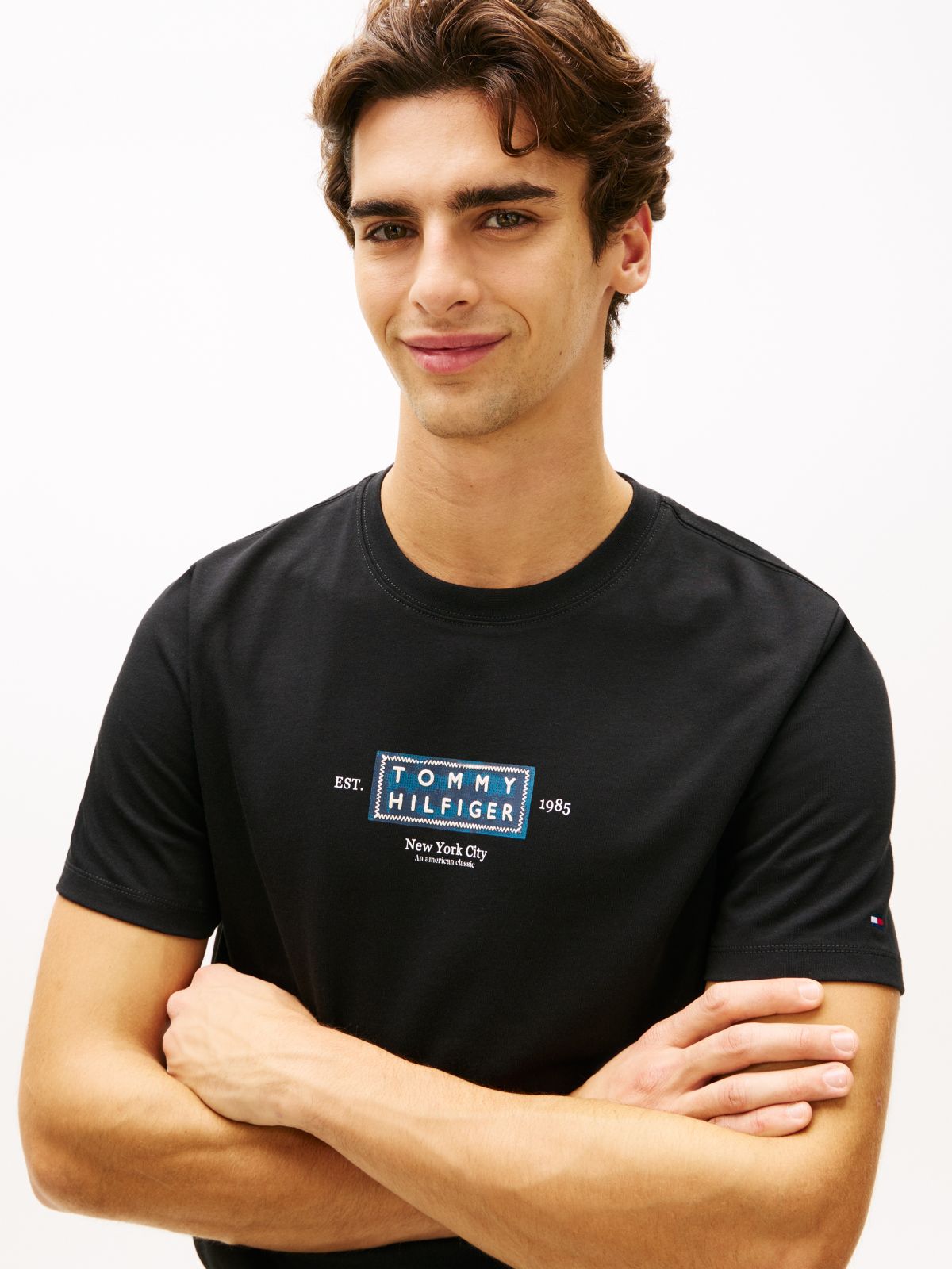 Heritage Logo Jersey Crew Neck T-Shirt — Black