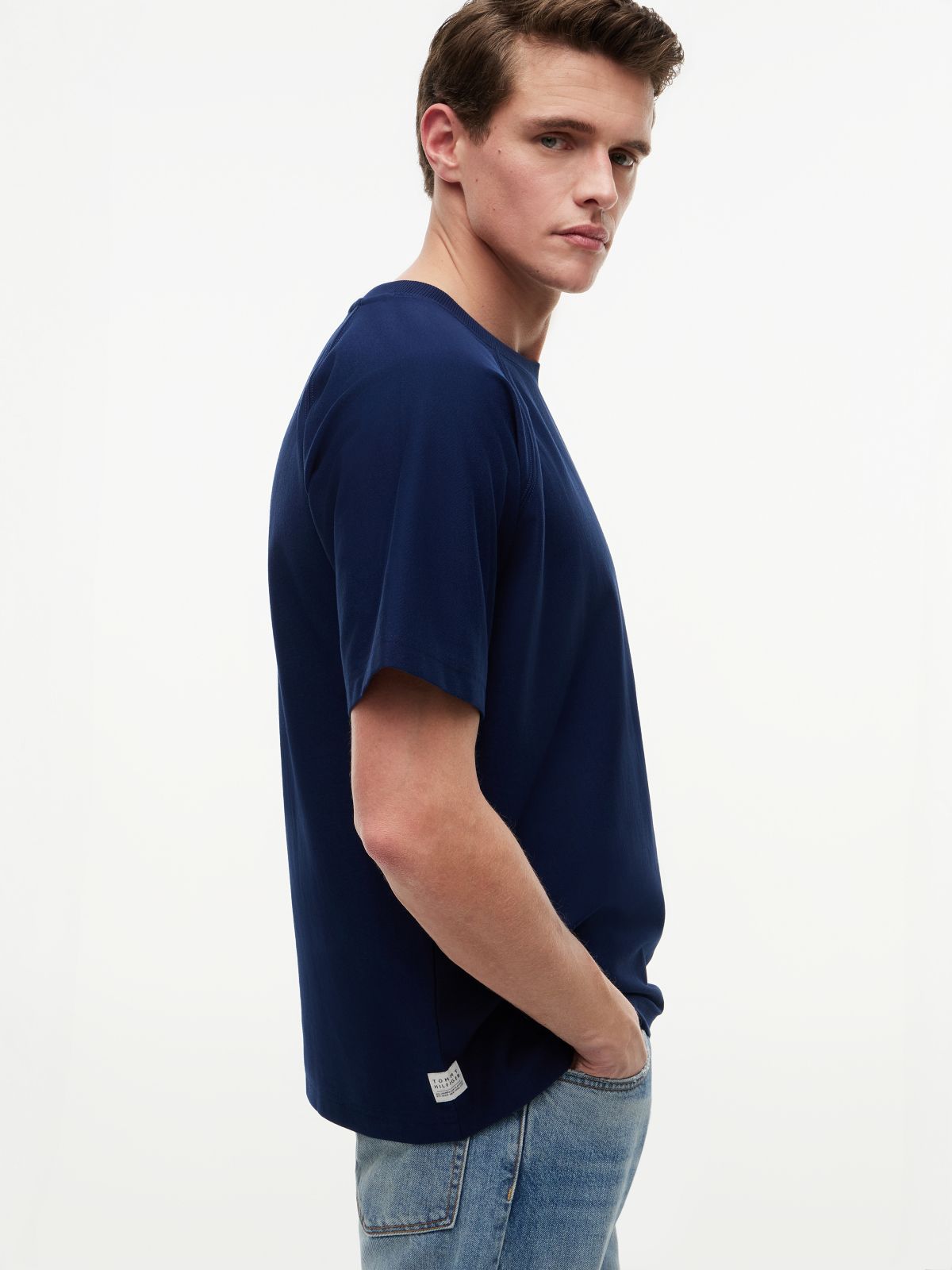 Flag Raglan Sleeve Relaxed Jersey T-Shirt — Blue
