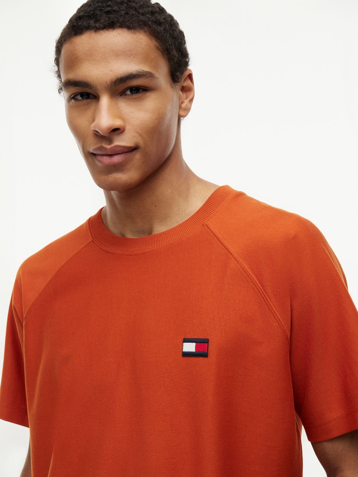 Flag Raglan Sleeve Relaxed Jersey T-Shirt — Orange