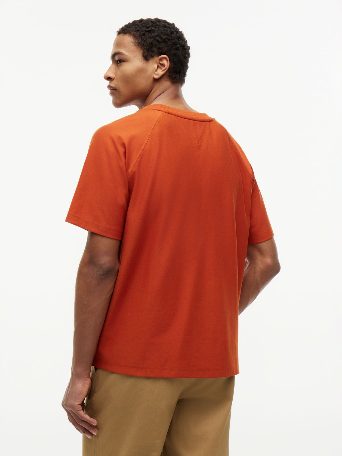 Flag Raglan Sleeve Relaxed Jersey T-Shirt — Orange