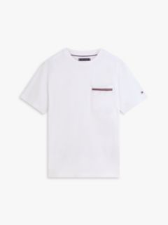 Global Stripe Pocket Pique Jersey T-Shirt — White 5