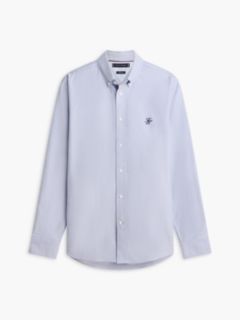 Heritage Regular Fit Logo Embroidery Oxford Shirt — Blue 5
