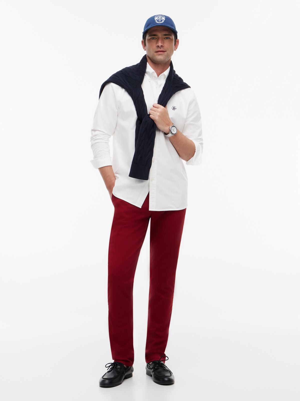 Heritage Regular Fit Logo Embroidery Oxford Shirt — White