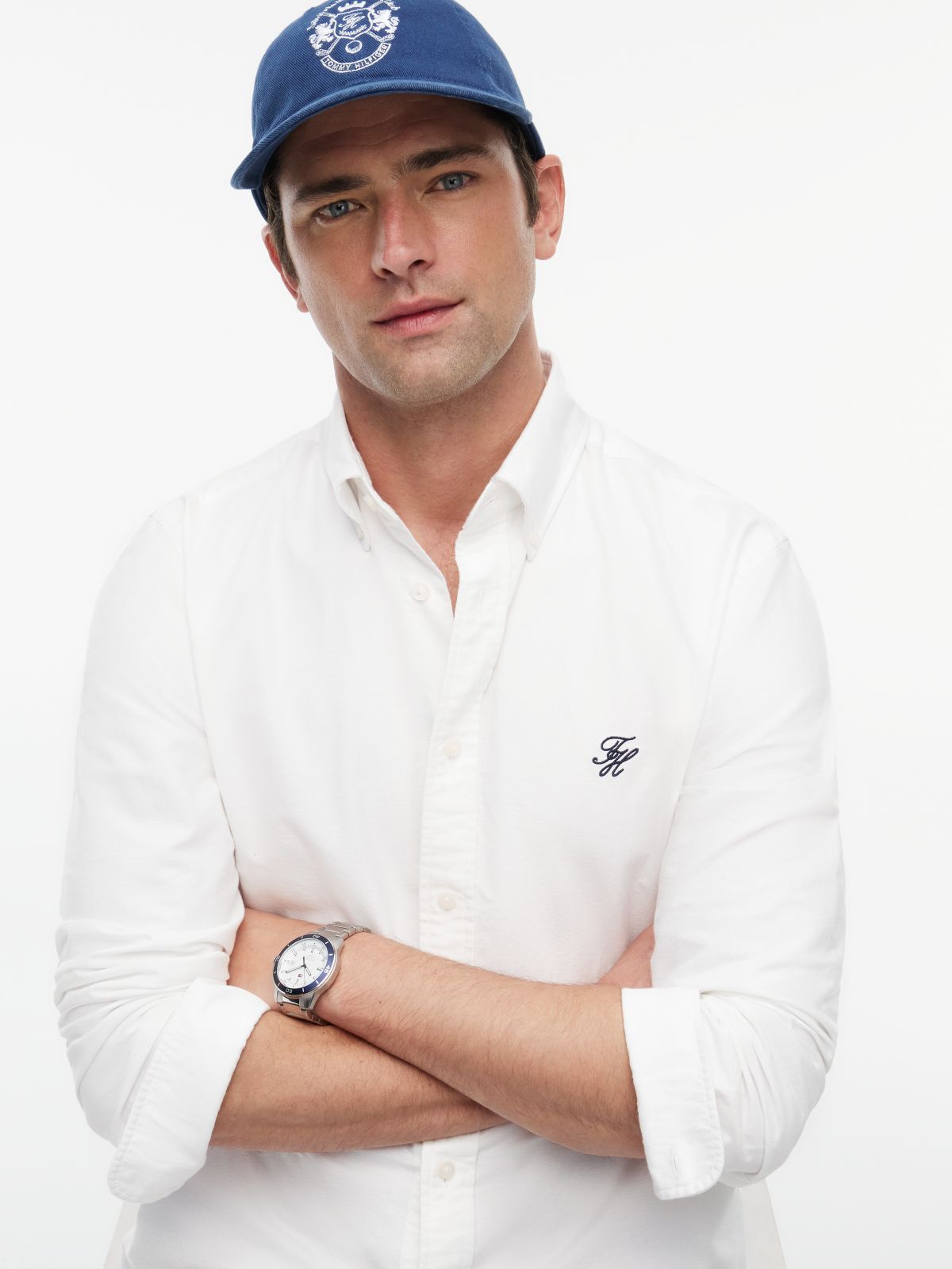 Heritage Regular Fit Logo Embroidery Oxford Shirt — White