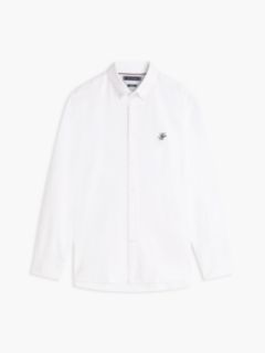 Heritage Regular Fit Logo Embroidery Oxford Shirt — White 5