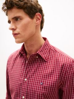 TH Flex Regular Fit Check Poplin Shirt — Red 2