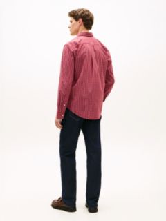 TH Flex Regular Fit Check Poplin Shirt — Red 4