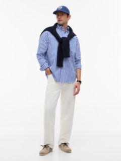 Classic Fit Stripe Poplin Shirt — Blue 2