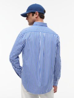 Classic Fit Stripe Poplin Shirt — Blue 4