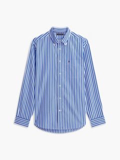 Classic Fit Stripe Poplin Shirt — Blue 5