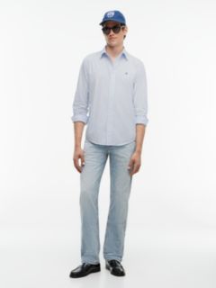TH Flex Regular Fit Stripe Poplin Shirt — Blue 2