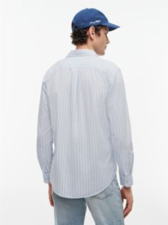 TH Flex Regular Fit Stripe Poplin Shirt — Blue 5