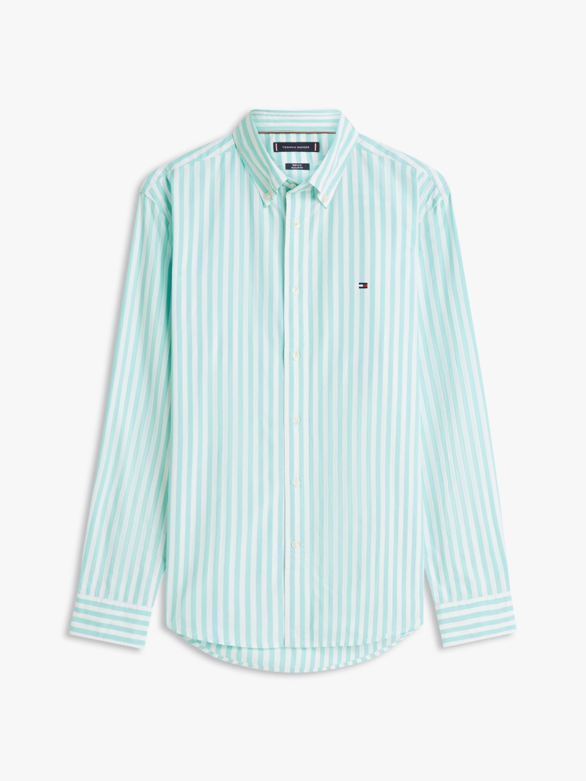 TH Flex Regular Fit Stripe Poplin Shirt — Blue