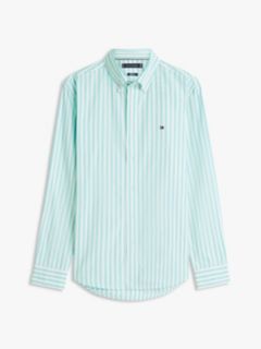 TH Flex Regular Fit Stripe Poplin Shirt — Blue 5