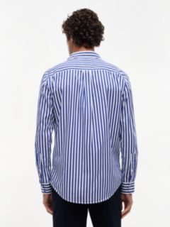 TH Flex Regular Fit Stripe Poplin Shirt — Blue 4