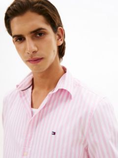 TH Flex Regular Fit Stripe Poplin Shirt — Pink 2