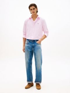 TH Flex Regular Fit Stripe Poplin Shirt — Pink 3