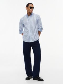 TH Flex Regular Fit Stripe Poplin Shirt — Blue 2