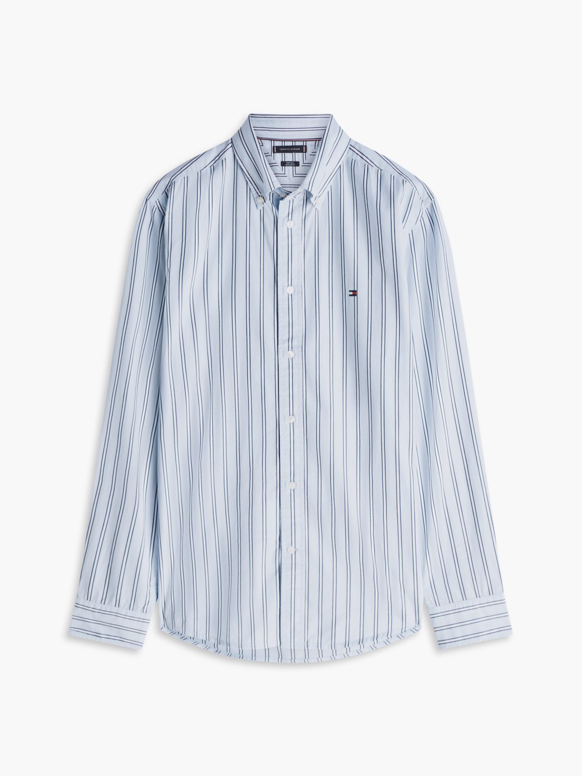 TH Flex Regular Fit Stripe Poplin Shirt — Blue