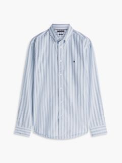 TH Flex Regular Fit Stripe Poplin Shirt — Blue 5