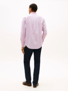 TH Flex Regular Fit Stripe Poplin Shirt — Pink 4