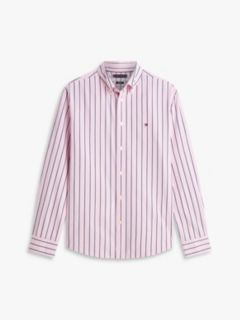 TH Flex Regular Fit Stripe Poplin Shirt — Pink 5