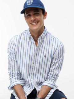 TH Flex Regular Fit Stripe Poplin Shirt — White 3