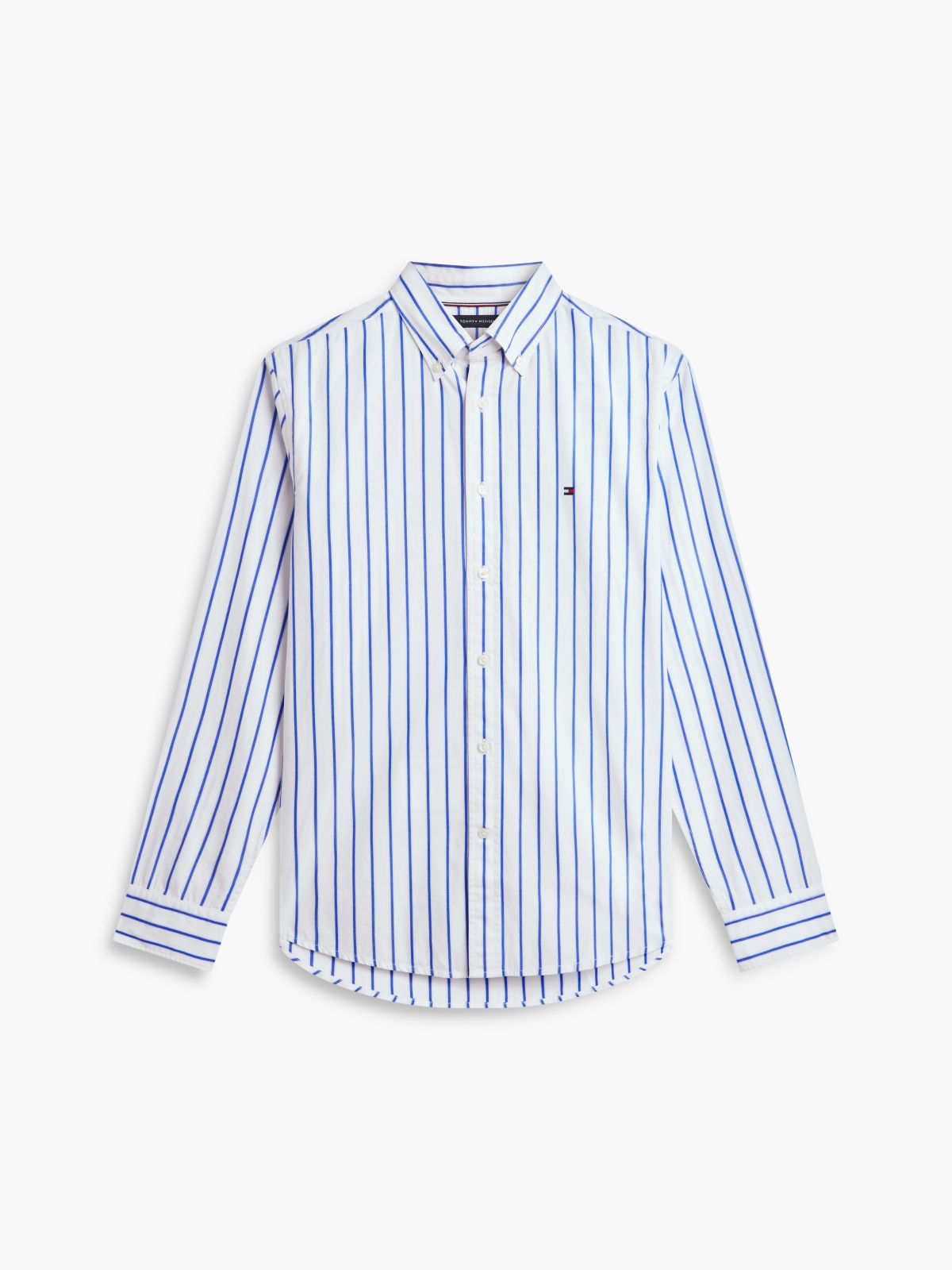 TH Flex Regular Fit Stripe Poplin Shirt — White