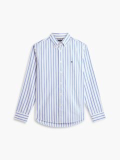 TH Flex Regular Fit Stripe Poplin Shirt — White 5