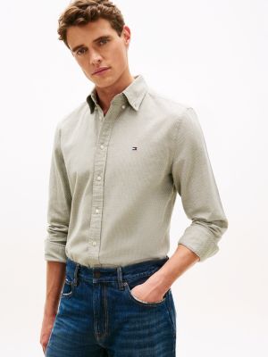 green th flex regular fit dobby-hemd für herren - tommy hilfiger