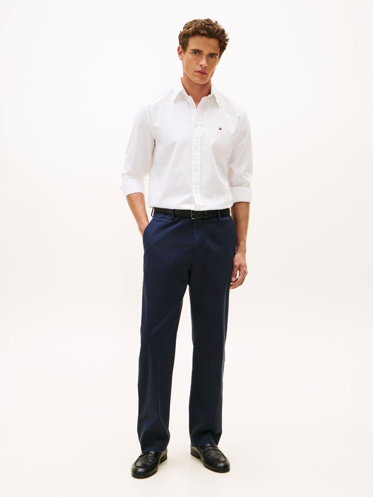 TH Flex Regular Fit Dobby Shirt — White