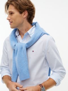 TH Flex Regular Fit Gingham Check Poplin Shirt — Blue 3