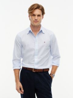TH Flex Regular Fit Gingham Check Poplin Shirt — Blue 1