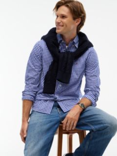 TH Flex Regular Fit Gingham Check Poplin Shirt — Blue 3
