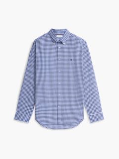 TH Flex Regular Fit Gingham Check Poplin Shirt — Blue 5