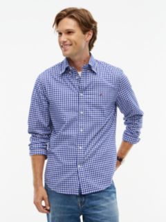 TH Flex Regular Fit Gingham Check Poplin Shirt — Blue 1