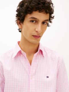 TH Flex Regular Fit Gingham Check Poplin Shirt — Pink 2