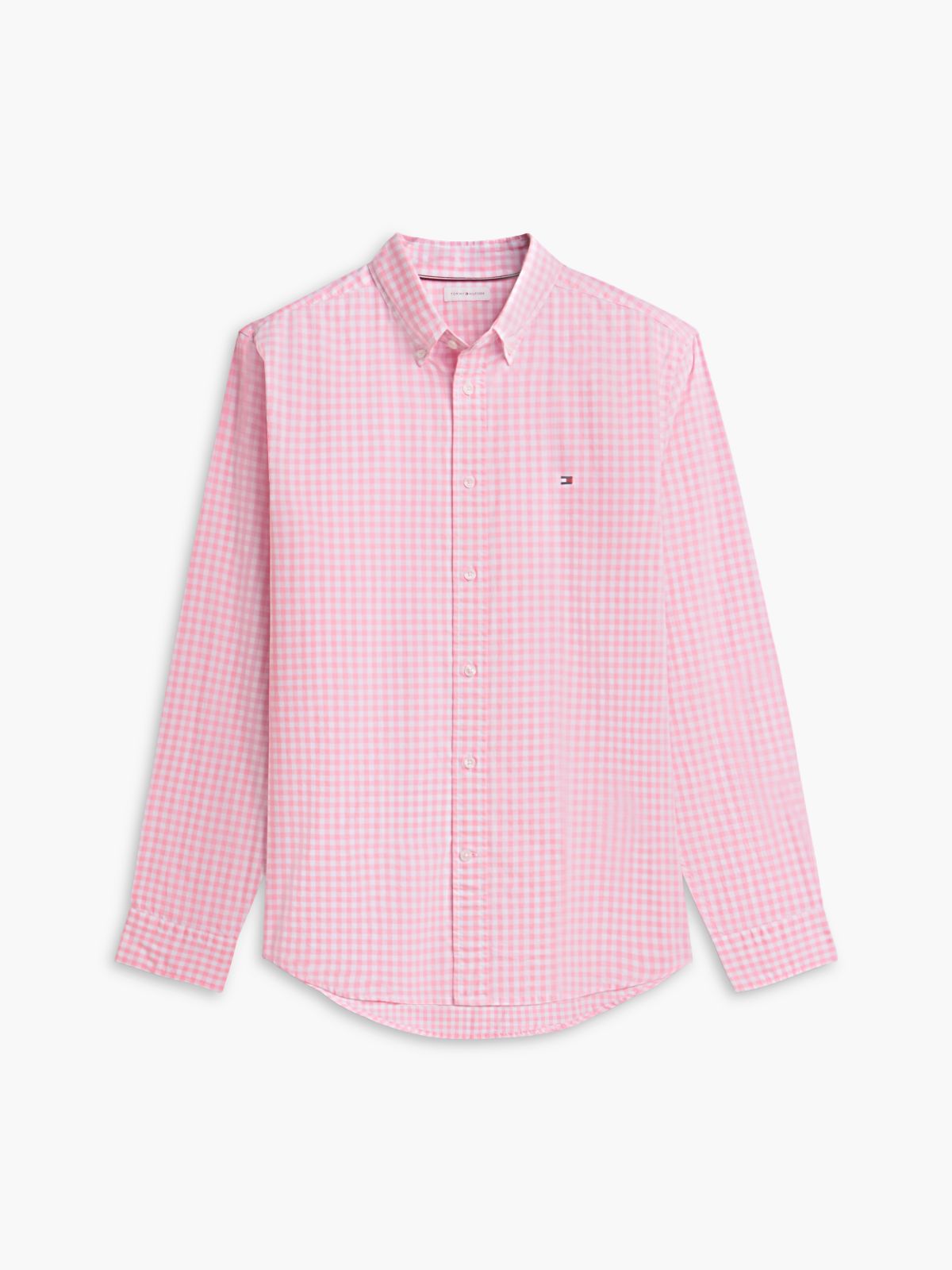 TH Flex Regular Fit Gingham Check Poplin Shirt — Pink