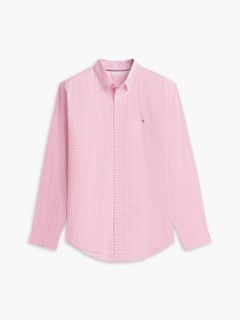 TH Flex Regular Fit Gingham Check Poplin Shirt — Pink 5