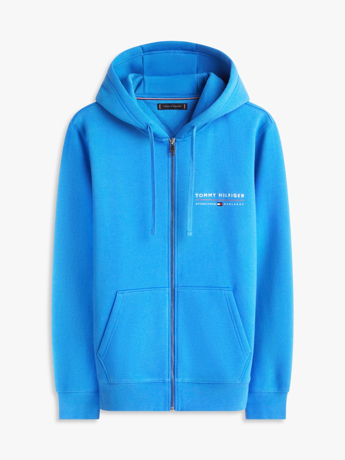 Logo Terry Zip-Thru Hoody — Blue