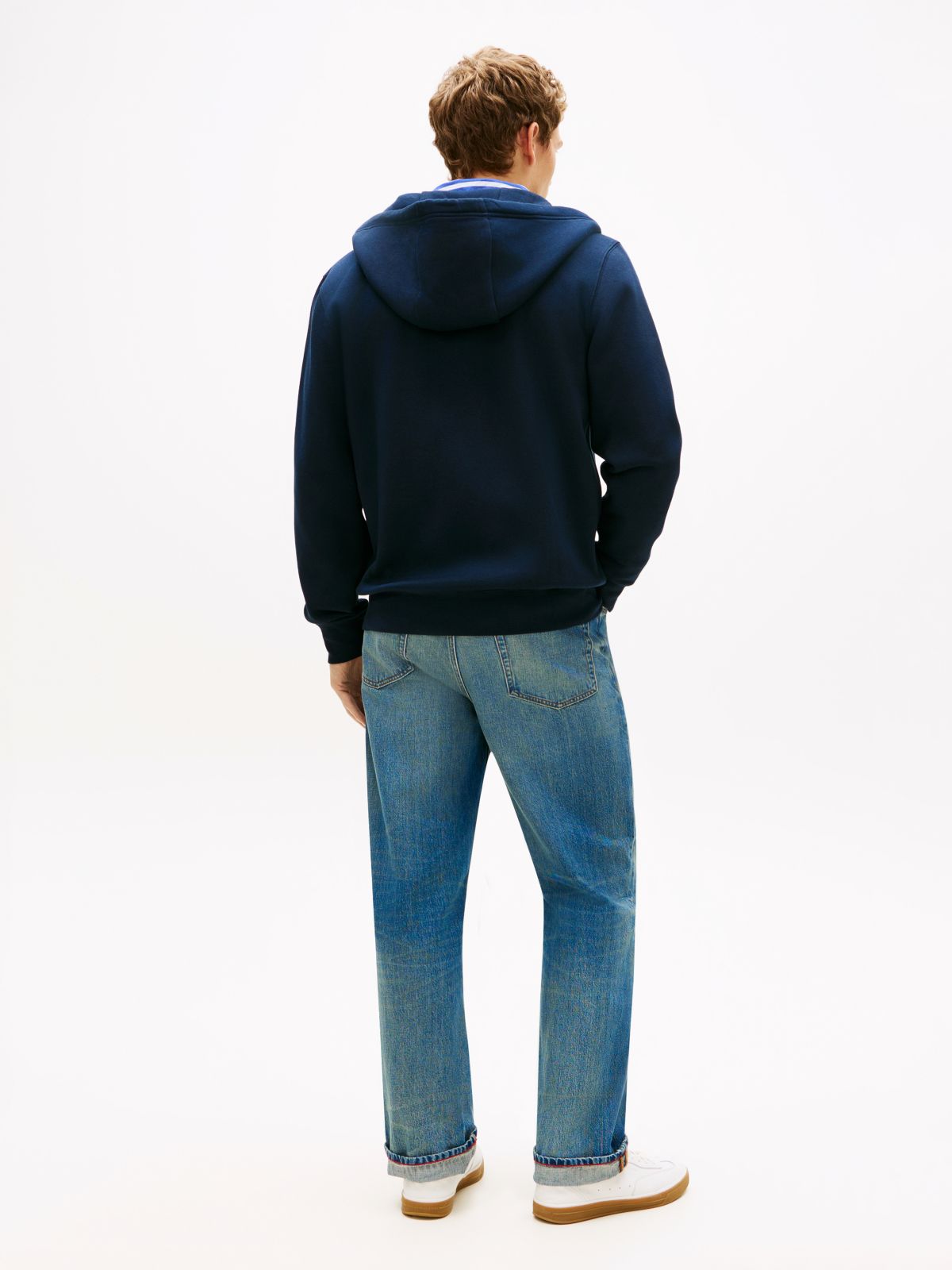 Logo Terry Zip-Thru Hoody — Blue