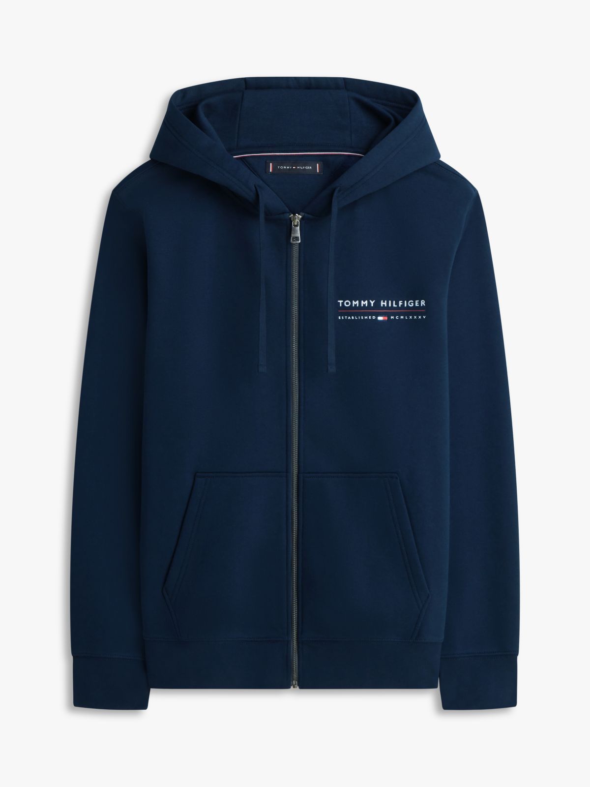 Logo Terry Zip-Thru Hoody — Blue