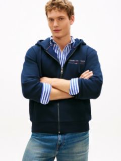 Logo Terry Zip-Thru Hoody — Blue 1