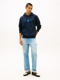 Logo Terry Drawstring Hoody — Blue 3