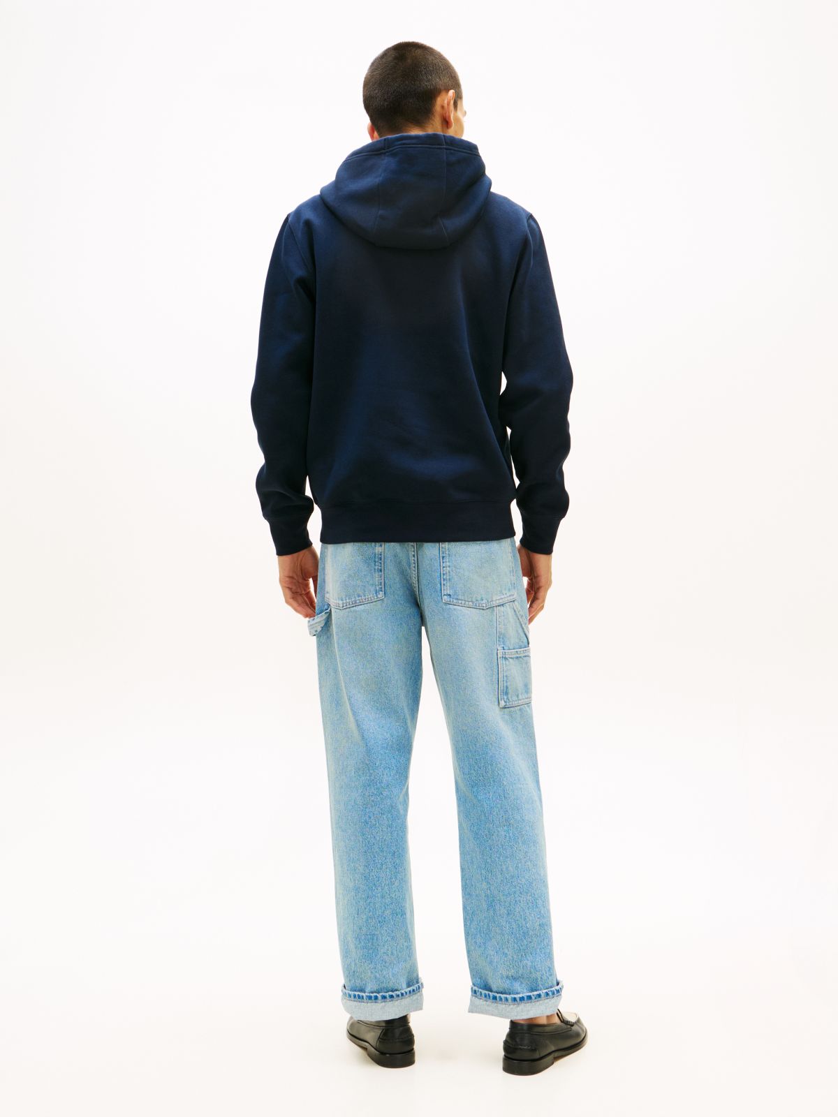 Logo Terry Drawstring Hoody — Blue