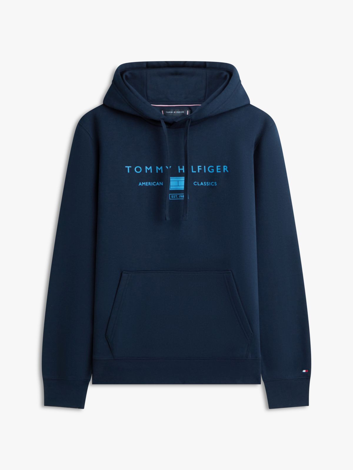 Logo Terry Drawstring Hoody — Blue